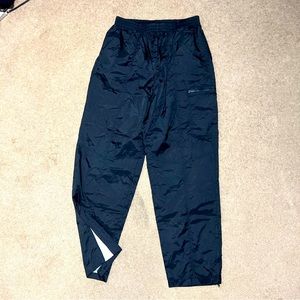 USA OLYMPIC Windbreaker Lining Pants Track Black Ankle Zip 3 Pockets Men L 42-44